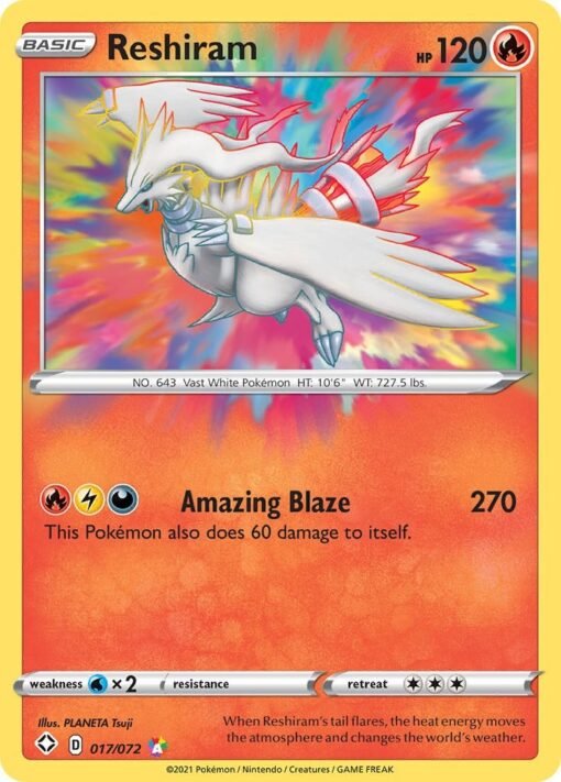 Reshiram 017 072 Amazing Rare Shining Fates