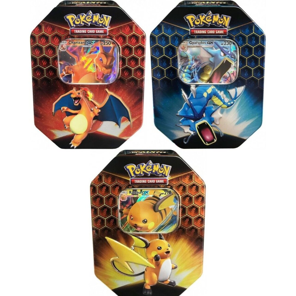 Pokemon TCG: Hidden Fates Tins (Charizard / Gyarados / Raichu)